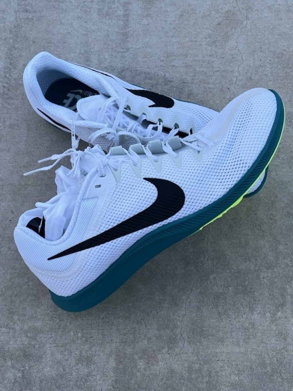 NEW Nike Zoom Rival Distance Track Spike White Spruce FZ9653-102 Men Size 13